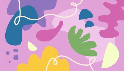 Colorful doodle shapes vector for background template design