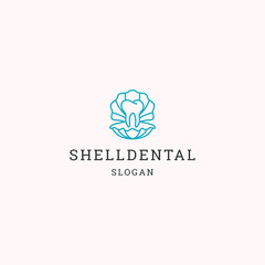 Shell dental logo icon design template vector illustration