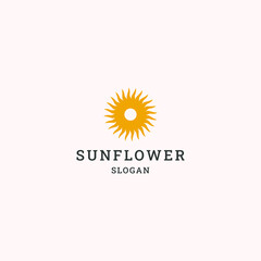 Sun flower  logo icon design template vector illustration