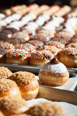 donuts with icing sugar and chocolate 