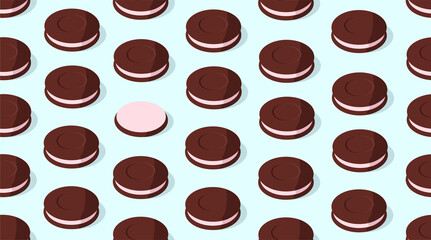 chocolate pattern. Seamless pattern with chocolate cookies.