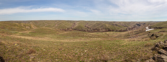 Fototapeta premium Guberlinsky mountains, Orenburg region, Southern Urals, Russia.