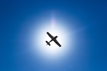 Airplane high in the sky