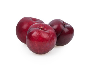 Red Plum isolated on white background.