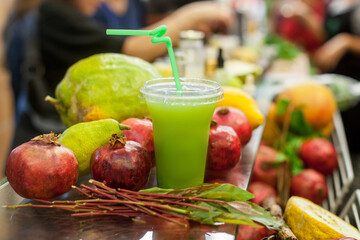 Fruit juice at the market 