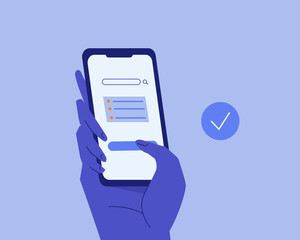 
hand with phone accomplishing goals website