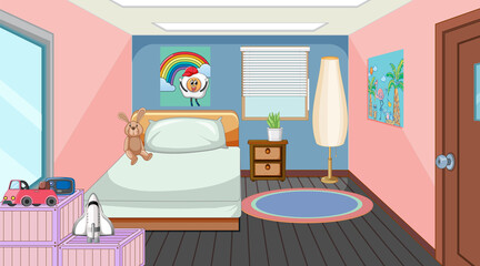 Children room with many furnitures