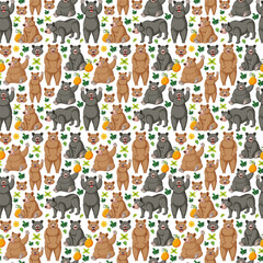 Cute animals cartoon seamless background