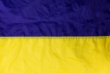 Ukrainian flag with the inscription Stop the war in Ukraine.Stop Russia.