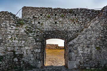 Inside entrance of Shkoder ancient castle ruins