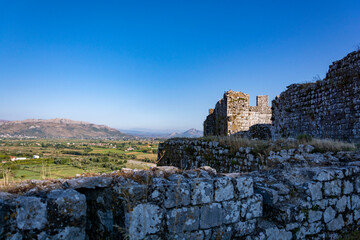 Way up behind the walls of Shkoder ancient castle ruins