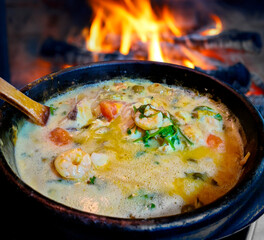 Fish and shrimp moqueca,