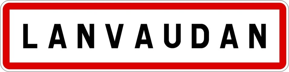 Panneau entrée ville agglomération Lanvaudan / Town entrance sign Lanvaudan