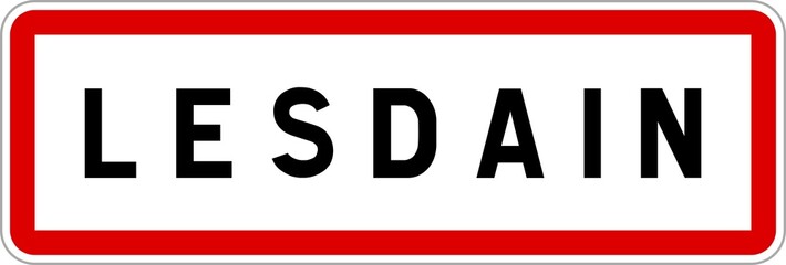 Panneau entrée ville agglomération Lesdain / Town entrance sign Lesdain