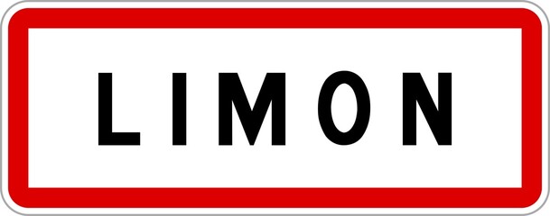 Panneau entrée ville agglomération Limon / Town entrance sign Limon