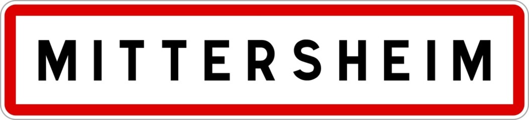 Panneau entrée ville agglomération Mittersheim / Town entrance sign Mittersheim