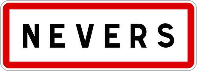 Panneau entrée ville agglomération Nevers / Town entrance sign Nevers