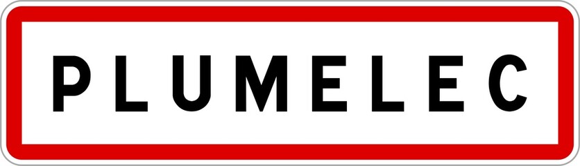 Panneau entrée ville agglomération Plumelec / Town entrance sign Plumelec
