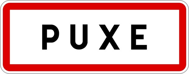 Panneau entrée ville agglomération Puxe / Town entrance sign Puxe