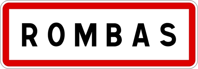 Panneau entrée ville agglomération Rombas / Town entrance sign Rombas