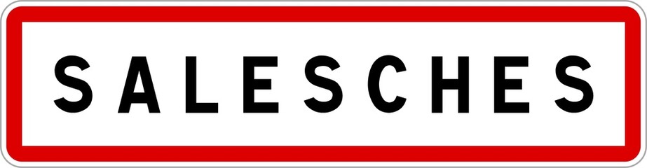 Panneau entrée ville agglomération Salesches / Town entrance sign Salesches