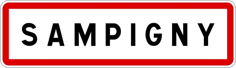 Panneau entrée ville agglomération Sampigny / Town entrance sign Sampigny