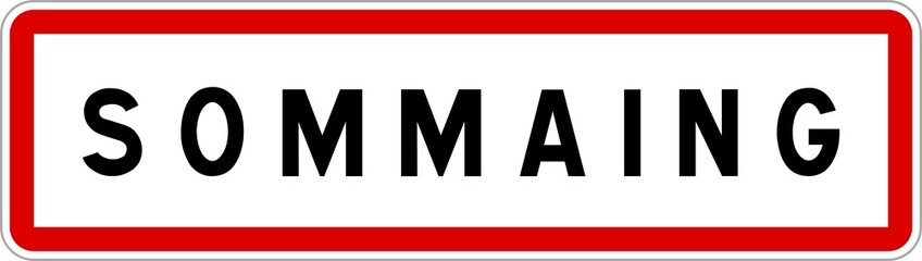 Panneau entrée ville agglomération Sommaing / Town entrance sign Sommaing