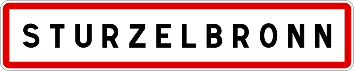 Panneau entrée ville agglomération Sturzelbronn / Town entrance sign Sturzelbronn