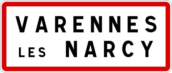 Panneau entrée ville agglomération Varennes-lès-Narcy / Town entrance sign Varennes-lès-Narcy
