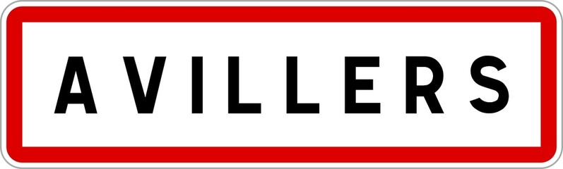 Panneau entrée ville agglomération Avillers / Town entrance sign Avillers