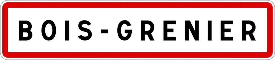 Panneau entrée ville agglomération Bois-Grenier / Town entrance sign Bois-Grenier