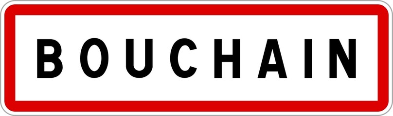 Panneau entr&eacute;e ville agglom&eacute;ration Bouchain / Town entrance sign Bouchain