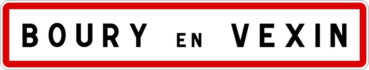 Panneau entrée ville agglomération Boury-en-Vexin / Town entrance sign Boury-en-Vexin