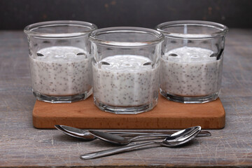 Chia seed and fruit smoothie, healthy diet food, keto diet