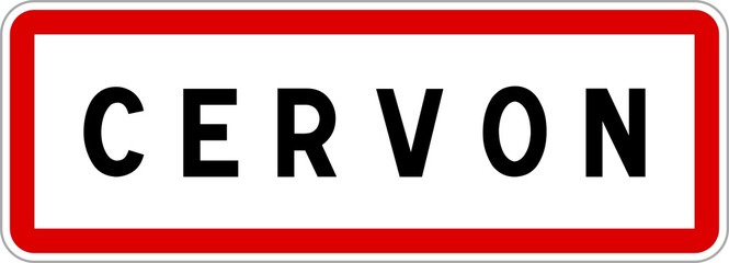 Panneau entrée ville agglomération Cervon / Town entrance sign Cervon