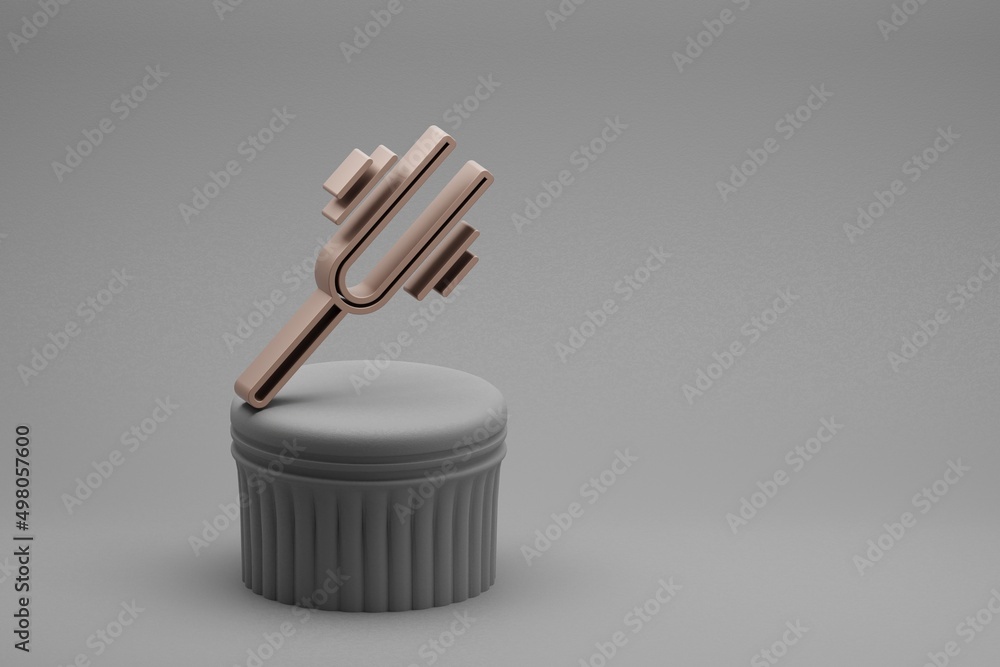 Fototapete beautiful abstract illustrations musical tuning fork vibrating symbol icons on a column and wonderfu