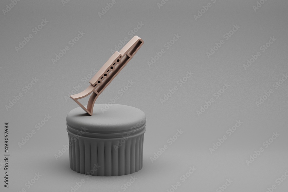 Aufkleber Beautiful abstract illustrations musical Inclined Clarinet symbol icons on a column and wonderful background. 3d rendering illustration. Background pattern for design.