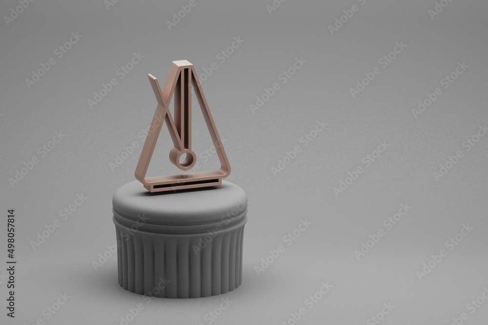 Poster Beautiful abstract illustrations musical Big Metronome symbol icons on a column and wonderful background. 3d rendering illustration. Background pattern for design.