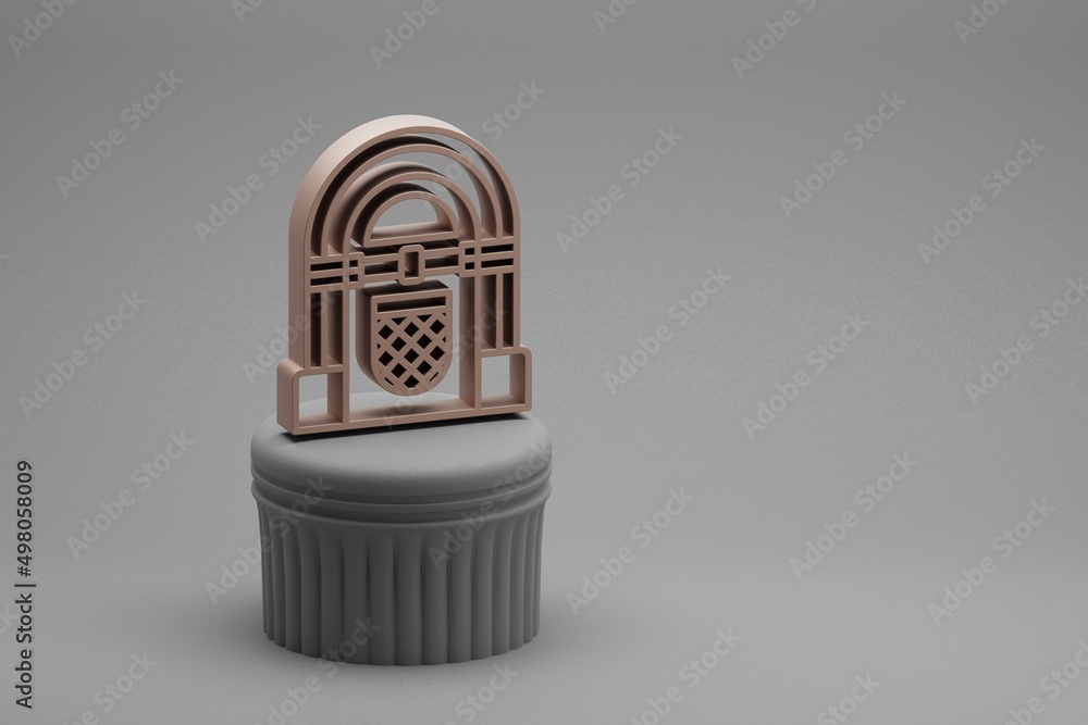 Poster beautiful abstract illustrations musical vintage jukebox symbol icons on a column and wonderful back