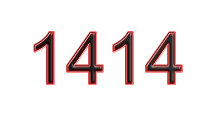 red 1414 number 3d effect white background © Christian Gernert