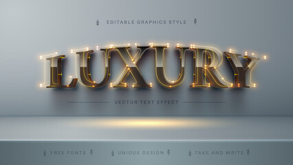 Luxury Light - Editable Text Effect, Font Style - obrazy, fototapety, plakaty