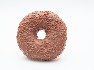 Chocolate donut on a white background. Donut isolated on white background