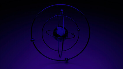 Fototapeta na wymiar Purple abstraction. Design. A bright circle that shimmers like a model of the solar system.
