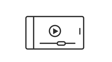 Smartphone Video Icon. Vector isolated editable linear illustration