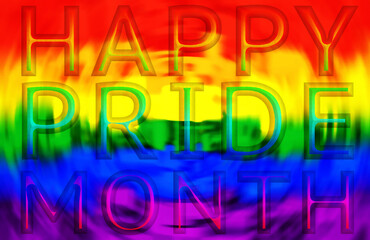 "Happy pride month" banner, concept design. Rainbow Freedom flag