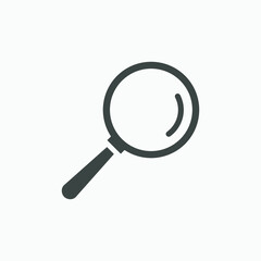 Magnifying glass icon vector symbol isolated. zoom, lens, magnifier, search, loupe, glass, find symbol