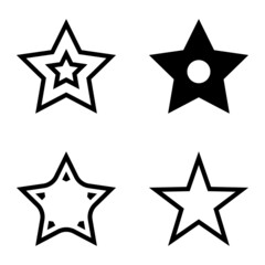 Stars Flat Icon Set Isolated On White Background