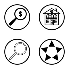 Obraz premium Circles1-2 Flat Icon Set Isolated On White Background