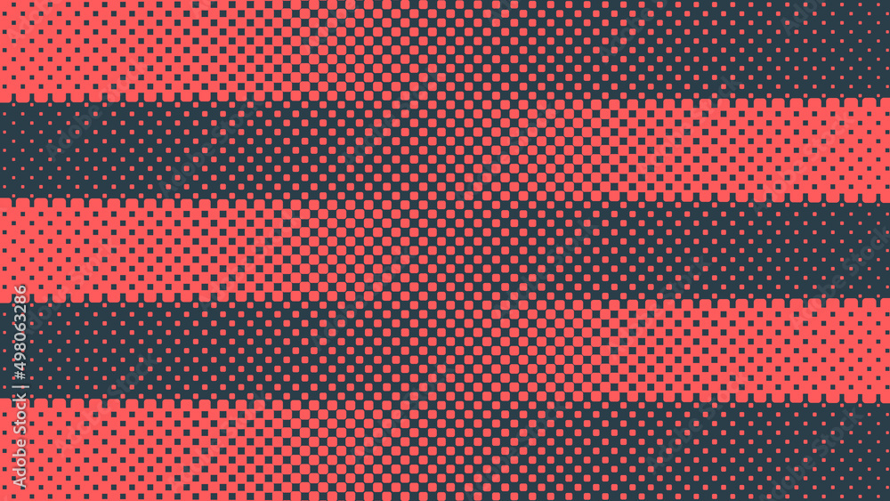 Poster vector halftone checkered pattern rounded square dots modern texture red blue abstract background. c