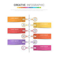 Infographic design elements for your business with 6 options, parts, steps or processes, Vector Illustration.